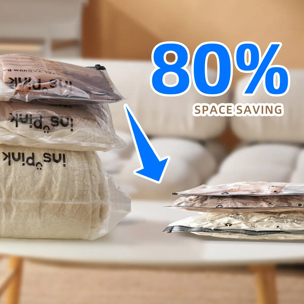 24-Pack Travel Vacuum Compression Bags with Electric Pump